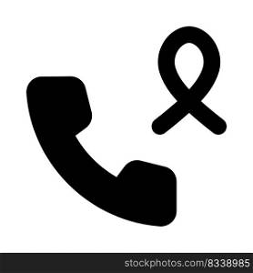 Telephonic support for cancer patient isolated on a white background