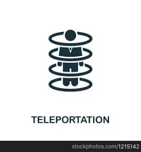 Teleportation vector icon illustration. Creative sign from science icons collection. Filled flat Teleportation icon for computer and mobile. Symbol, logo vector graphics.. Teleportation vector icon symbol. Creative sign from science icons collection. Filled flat Teleportation icon for computer and mobile