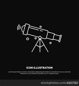 telescope, astronomy, space, view, zoom Icon. Line vector symbol for UI and UX, website or mobile application. Vector EPS10 Abstract Template background