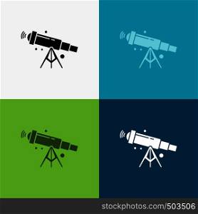 telescope, astronomy, space, view, zoom Icon Over Various Background. glyph style design, designed for web and app. Eps 10 vector illustration. Vector EPS10 Abstract Template background