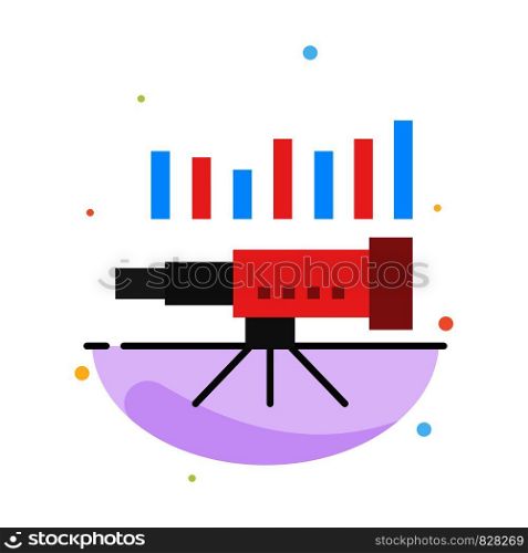 Telescope, Business, Forecast, Forecasting, Market, Trend, Vision Abstract Flat Color Icon Template