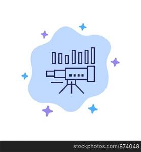 Telescope, Business, Forecast, Forecasting, Market, Trend, Vision Blue Icon on Abstract Cloud Background