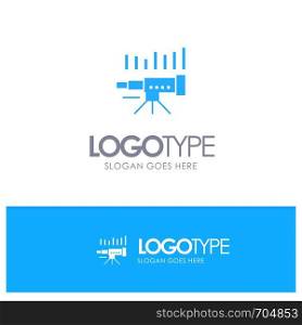Telescope, Business, Forecast, Forecasting, Market, Trend, Vision Blue Solid Logo with place for tagline