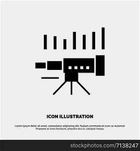Telescope, Business, Forecast, Forecasting, Market, Trend, Vision solid Glyph Icon vector