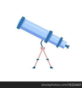 Telescope cartoon vector illustration. Tool to observe night sky. Planetarium instrument, astrological discovery. Spyglass flat color object. Device with magnifying lens isolated on white background. Telescope cartoon vector illustration