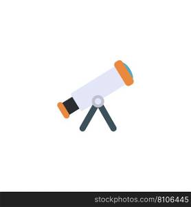 Telescope creative icon flat from space Royalty Free Vector