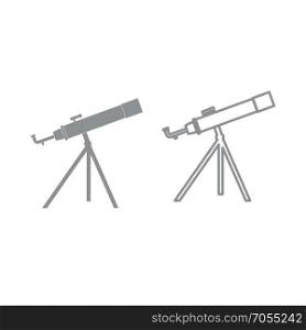 Telescope grey set icon .. Telescopegrey set icon .