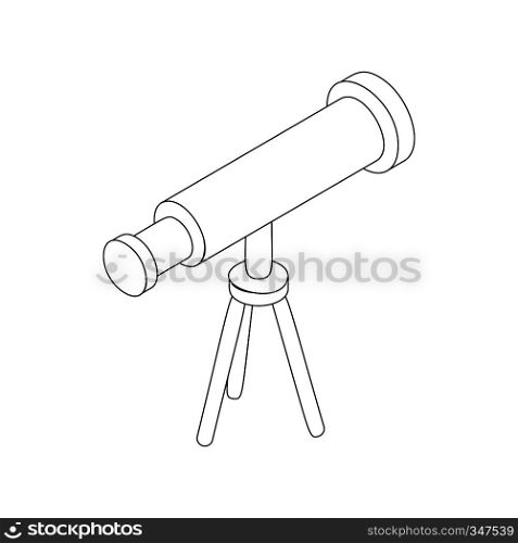 Telescope icon in isometric 3d style on a white background. Telescope icon in isometric 3d style