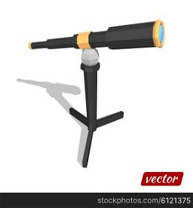Telescope isolated on white background. Low poly style. Vector illustration