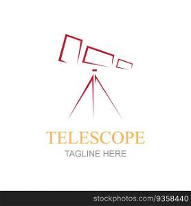 Telescope logo and symbol design vector template