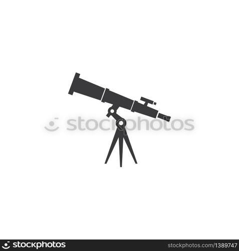 Telescope logo icon vector flat design template