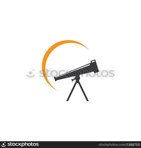 Telescope logo icon vector flat design template