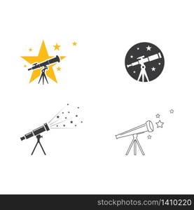 Telescope logo icon vector flat design template