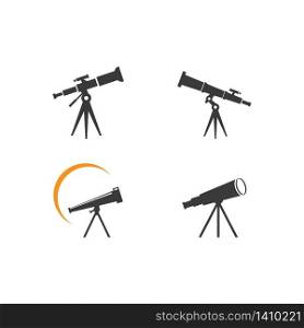 Telescope logo icon vector flat design template
