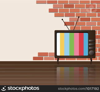 television and empty space of wall vector