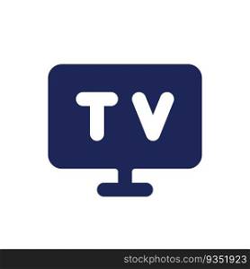 Television black glyph ui icon. Living room appliance. Hotel. User interface design. Silhouette symbol on white space. Solid pictogram for web, mobile. Isolated vector illustration. Television black glyph ui icon