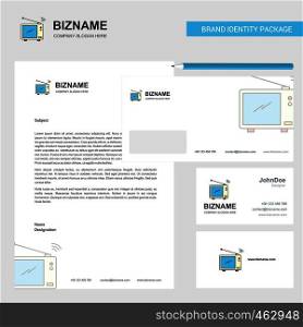 Television Business Letterhead, Envelope and visiting Card Design vector template