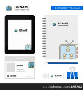 Television Business Logo, Tab App, Diary PVC Employee Card and USB Brand Stationary Package Design Vector Template