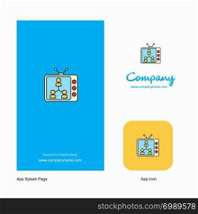 Television Company Logo App Icon and Splash Page Design. Creative Business App Design Elements