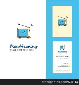 Television Creative Logo and business card. vertical Design Vector