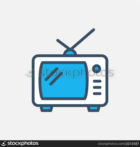 television icon flat illustration