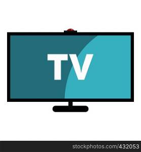 Television icon flat isolated on white background vector illustration. Television icon isolated