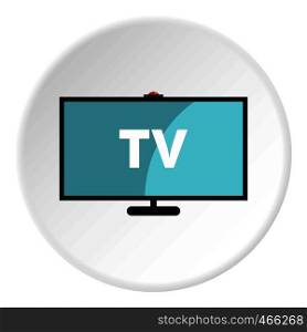 Television icon in flat circle isolated on white background vector illustration for web. Television icon circle