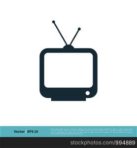 Television Icon Vector Logo Template Illustration Design. Vector EPS 10.