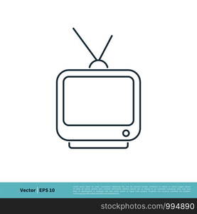 Television Icon Vector Logo Template Illustration Design. Vector EPS 10.