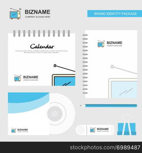 Television Logo, Calendar Template, CD Cover, Diary and USB Brand Stationary Package Design Vector Template