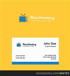 Television logo Design with business card template. Elegant corporate identity. - Vector