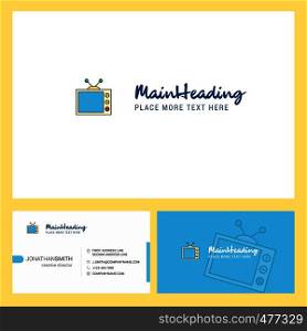 Television Logo design with Tagline & Front and Back Busienss Card Template. Vector Creative Design