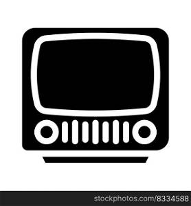 television old gadget glyph icon vector. television old gadget sign. isolated symbol illustration. television old gadget glyph icon vector illustration