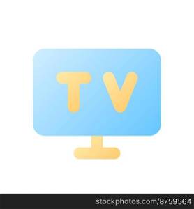 Television pixel perfect flat gradient color ui icon. Living room appliance. Broadcasting. Hotel. Simple filled pictogram. GUI, UX design for mobile application. Vector isolated RGB illustration. Television pixel perfect flat gradient color ui icon