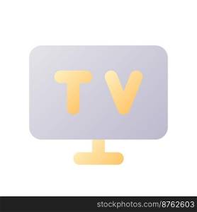 Television pixel perfect flat gradient two-color ui icon. Living room appliance. Hotel. Simple filled pictogram. GUI, UX design for mobile application. Vector isolated RGB illustration. Television pixel perfect flat gradient two-color ui icon