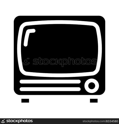television retro gadget glyph icon vector. television retro gadget sign. isolated symbol illustration. television retro gadget glyph icon vector illustration