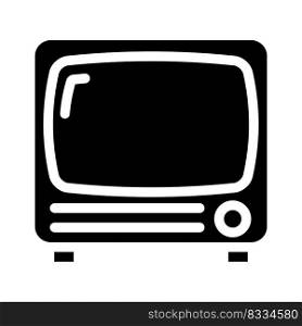 television retro gadget glyph icon vector. television retro gadget sign. isolated symbol illustration. television retro gadget glyph icon vector illustration