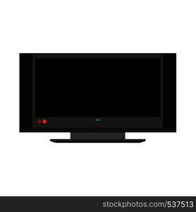 Television screen communication equipment electronic vector. TV broadcasting cinema front view flat icon