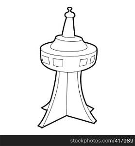 Television tower icon. Outline illustration of television tower vector icon for web. Television tower icon, outline style