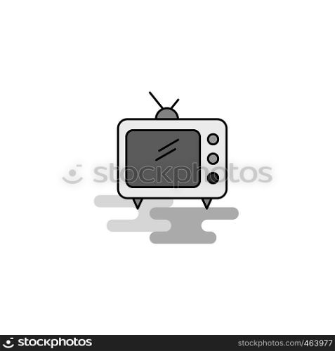 Television Web Icon. Flat Line Filled Gray Icon Vector