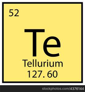 Tellurium chemical element. Mendeleev symbol. Table symbol. Line art. Yellow background. Vector illustration. Stock image. EPS 10.. Tellurium chemical element. Mendeleev symbol. Table symbol. Line art. Yellow background. Vector illustration. Stock image.