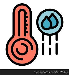 Temperature control icon outline vector. Farm technology. Sensor plant color flat. Temperature control icon vector flat