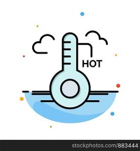 Temperature, Hot, Weather, Update Abstract Flat Color Icon Template