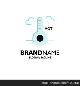Temperature, Hot, Weather, Update Business Logo Template. Flat Color