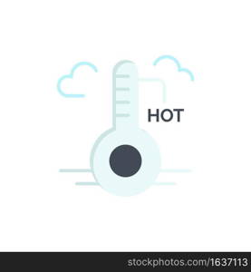 Temperature, Hot, Weather, Update  Flat Color Icon. Vector icon banner Template