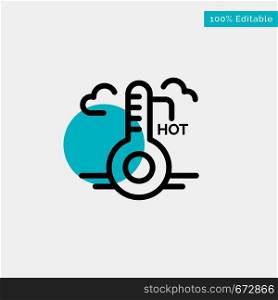 Temperature, Hot, Weather, Update turquoise highlight circle point Vector icon