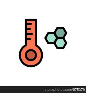 Temperature, Temperature Meter, Thermometer Flat Color Icon. Vector icon banner Template