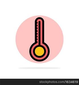 Temperature, Thermometer, Weather Abstract Circle Background Flat color Icon