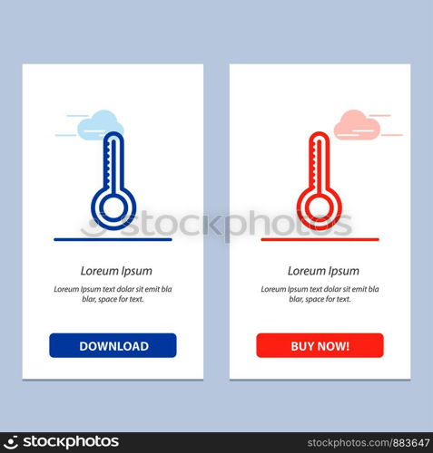 Temperature, Thermometer, Weather Blue and Red Download and Buy Now web Widget Card Template