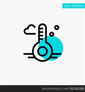 Temperature, Thermometer, Weather, Spring turquoise highlight circle point Vector icon